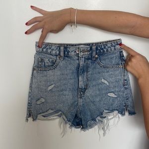 Denim blue high rise shorts!